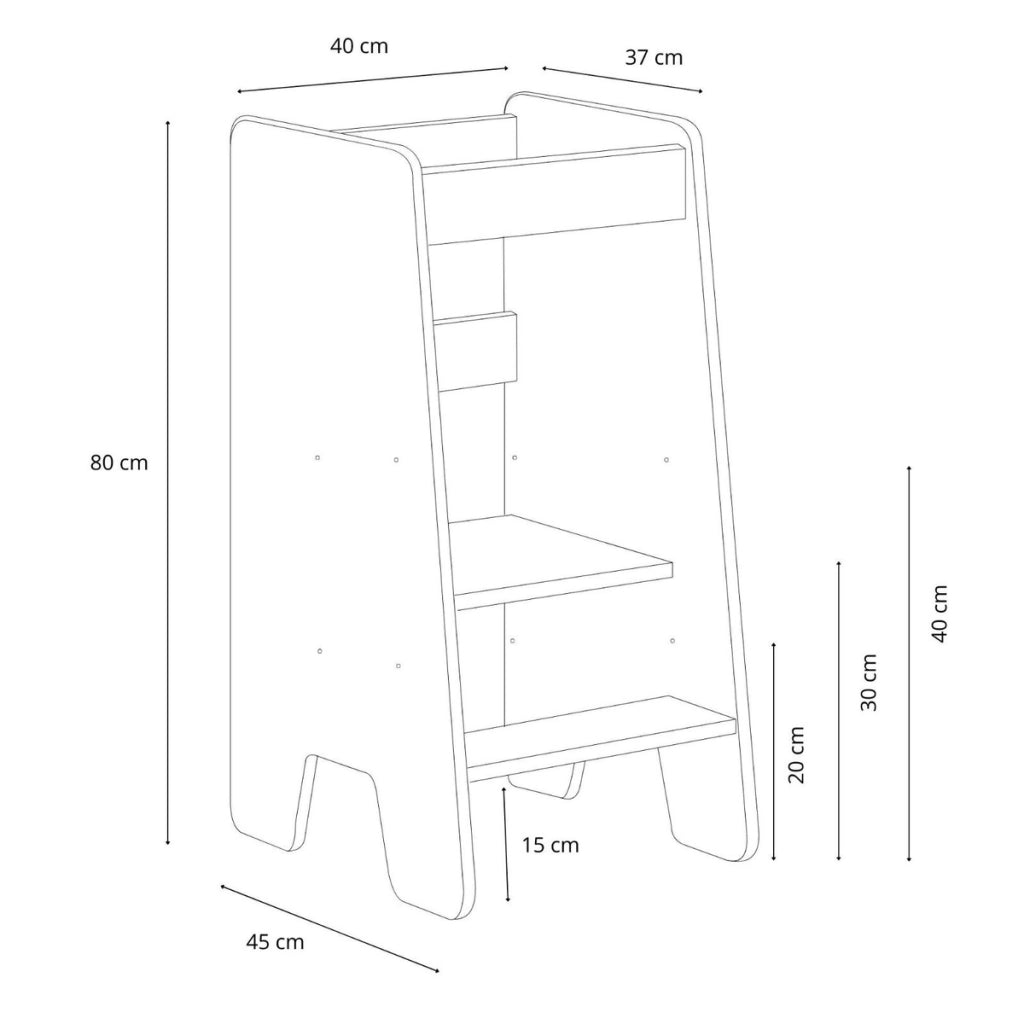 Torre Montessoriana Kitchen Helper Bianco e Quercia