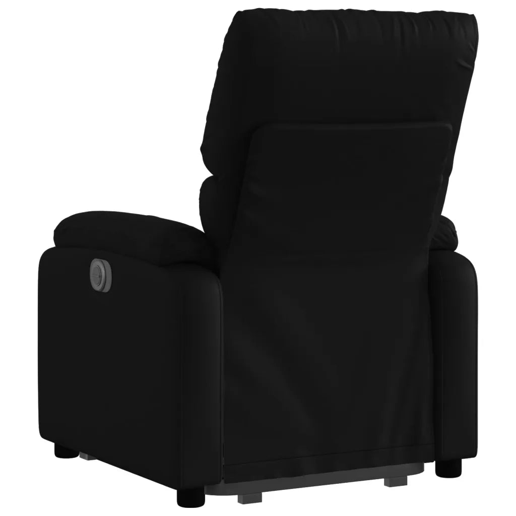 Divano Sedia-Poltrona Alzapersona Reclinabile Nera in Similpelle 899755