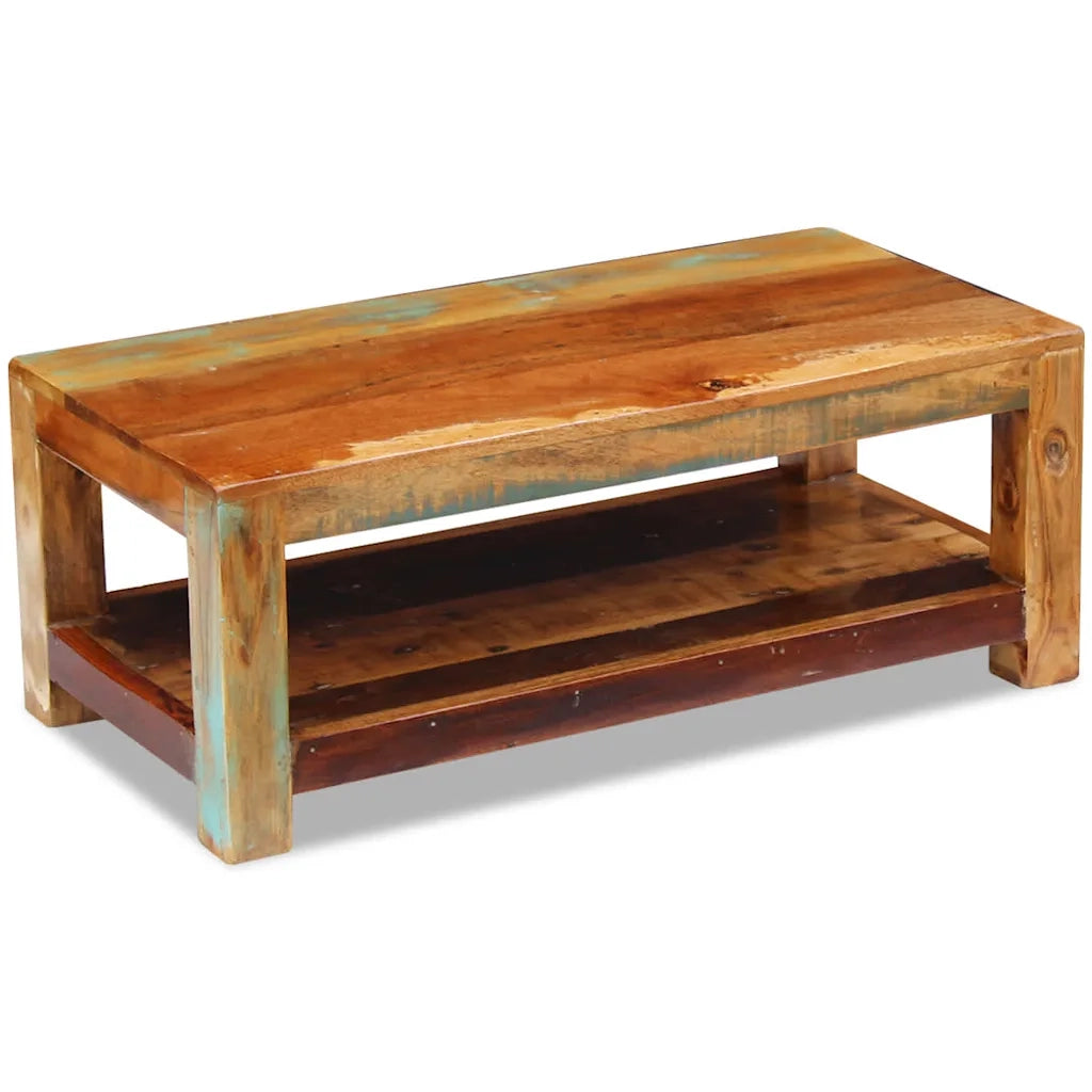 Tavolino da CaffÃ¨ in Legno Massello di Recupero 90x45x35 cm
