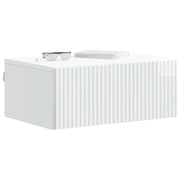 Comodino | Armadio da Notte | Mobiletto da notte a muro Bianco Lucido 49 x 34,5 x 20 cm