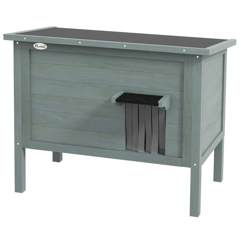 Casetta per gatti da esterno in legno isolata con tetto apribile 85x50x68,5 cm grigio scuro