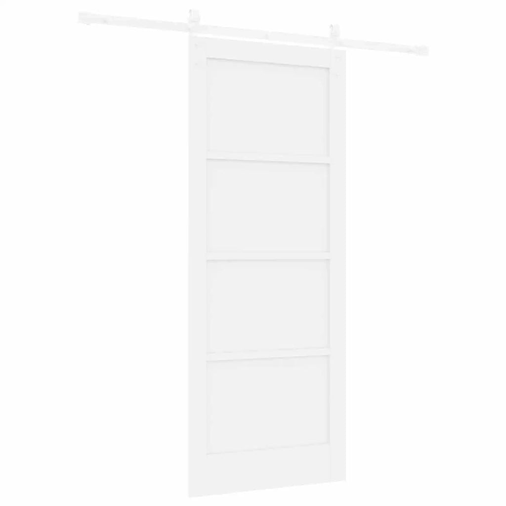 Porta scorrevole Bianco 83 x 202 cm Legno Massello di Pino