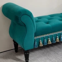 Panca Imbottita, Design Vintage, fino a 150 kg, 117x40x58 cm, Verde