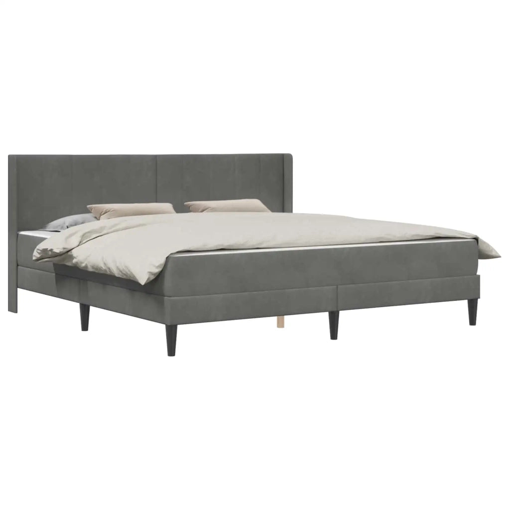 Struttura letto con materasso Grigio Scuro 200 x 200 cm Velluto