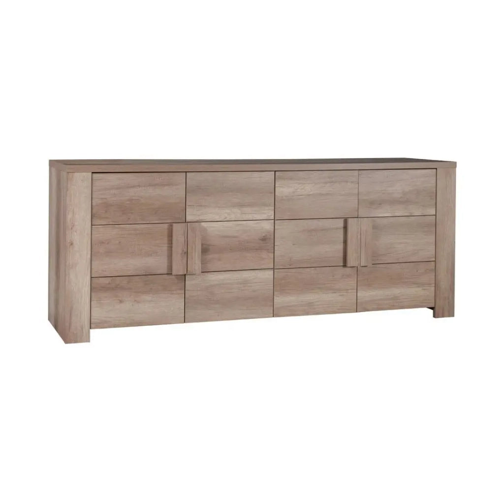 Buffet 4 porte FARRA rovere sonoma con 3 specchi quadrati