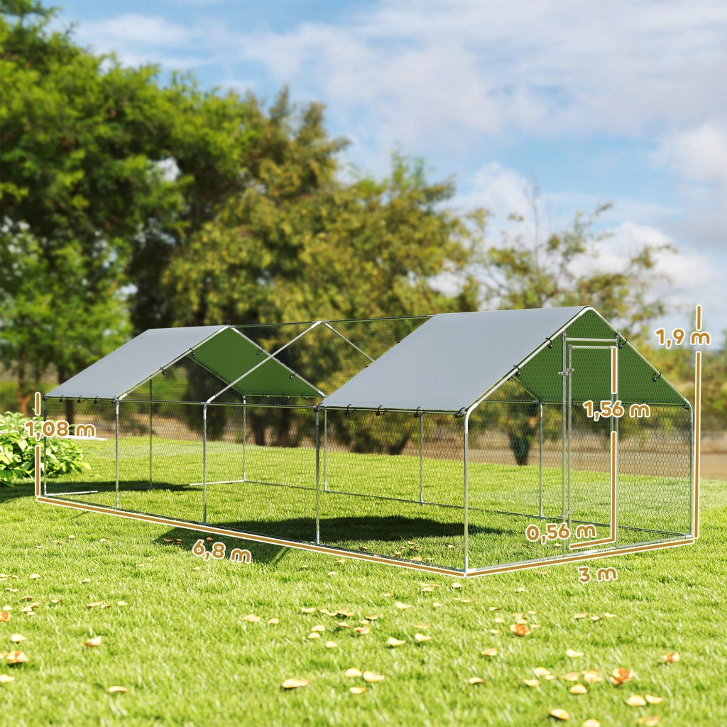Pollaiolo per Esterno Grande in Acciaio Galvanizzato ¨C zephmum ¨C Grigio 6.8x3x1.9 m