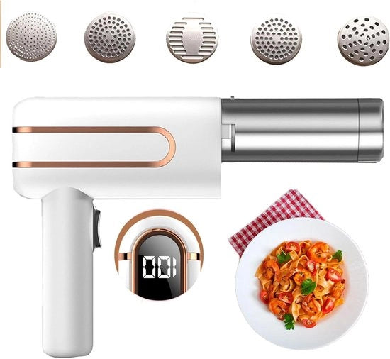 Macchina Automatica Portatile per Pasta Fatta in Casa con Ricarica Senza Fili - 5 Modalità per Spaghetti e Pasta Fatta in Casa