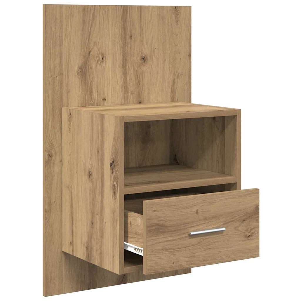 Armadio da Notte 2 pcs Rovere artigianale 50 x 32.5 x 80cm