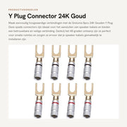 Connettore Y Plug in Oro 24K - 45 Gradi - Connettore a Spada per Cavi di Altoparlante - Alta Qualità - Adatto per Apparecchi Audio - Compattato
