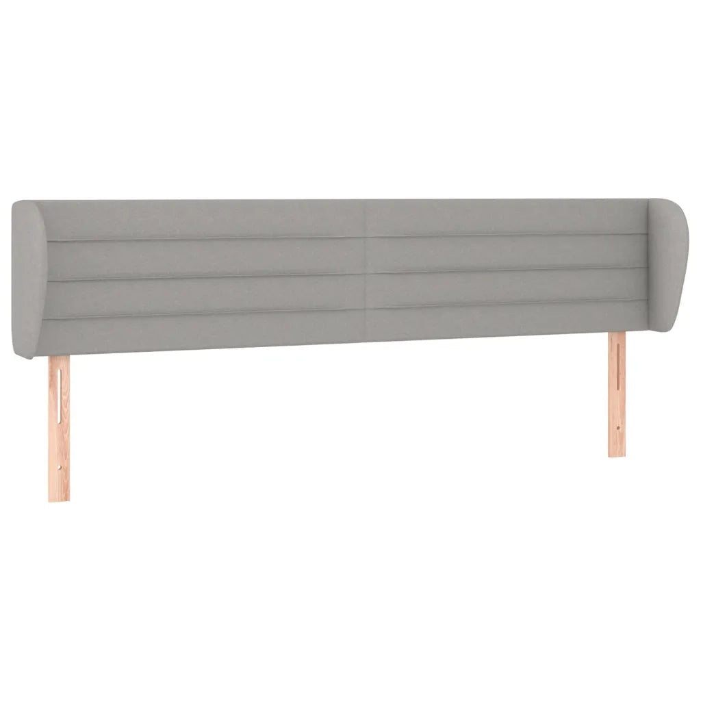 Testiera | Testata ad Orecchio Grigio Chiaro 183x23x78/88 cm in Tessuto