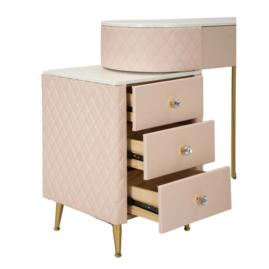 Consolle Trucco VKH22, Rosa, Legno, 120x40x75 cm