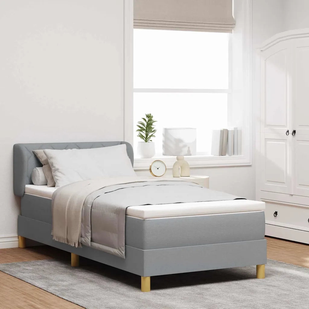 Letto a molle con materasso Grigio chiaro 90 x 200 cm Tessuto 3340255