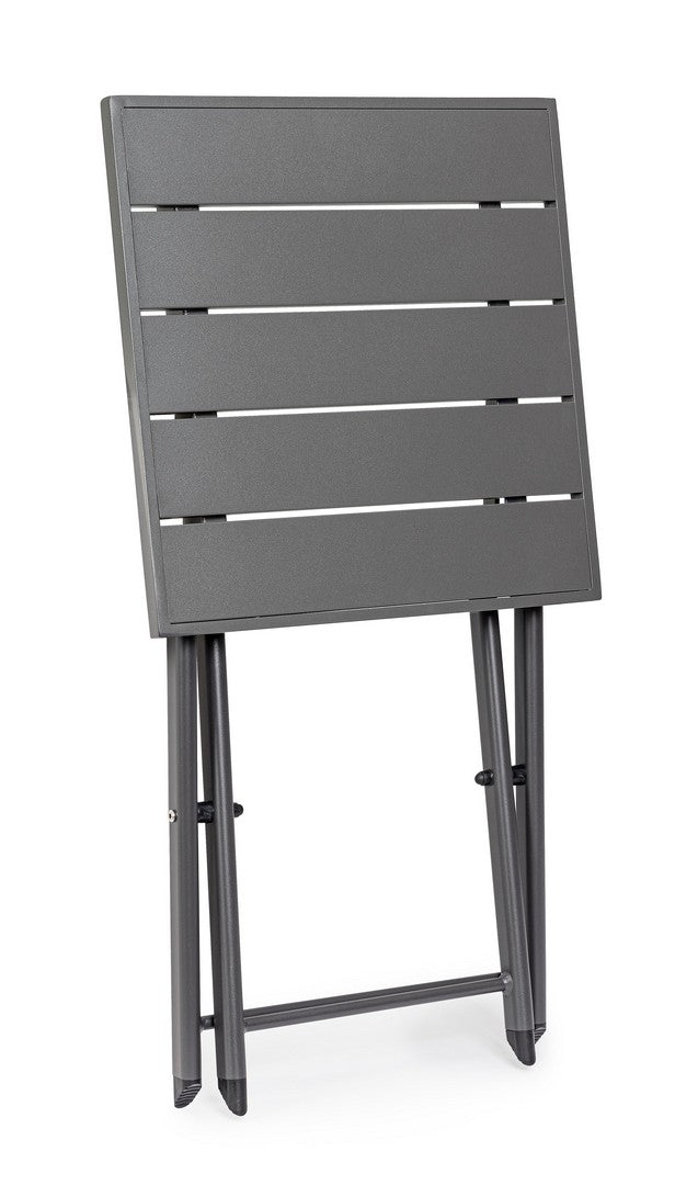 Tavolino da Salotto 44x43x36 cm in Alluminio Taylor Grigio Scuro