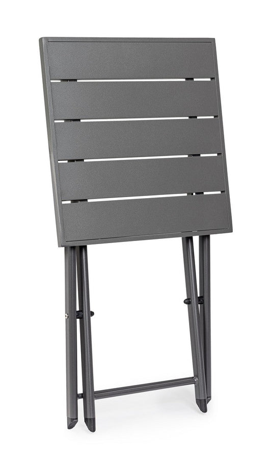 Tavolino da Salotto 44x43x36 cm in Alluminio Taylor Grigio Scuro