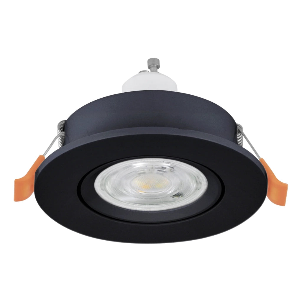 Set 3 Faretti Incasso Barranco Gu10 Plastica Nera 1 Luce Gu10 4,5 Ip20