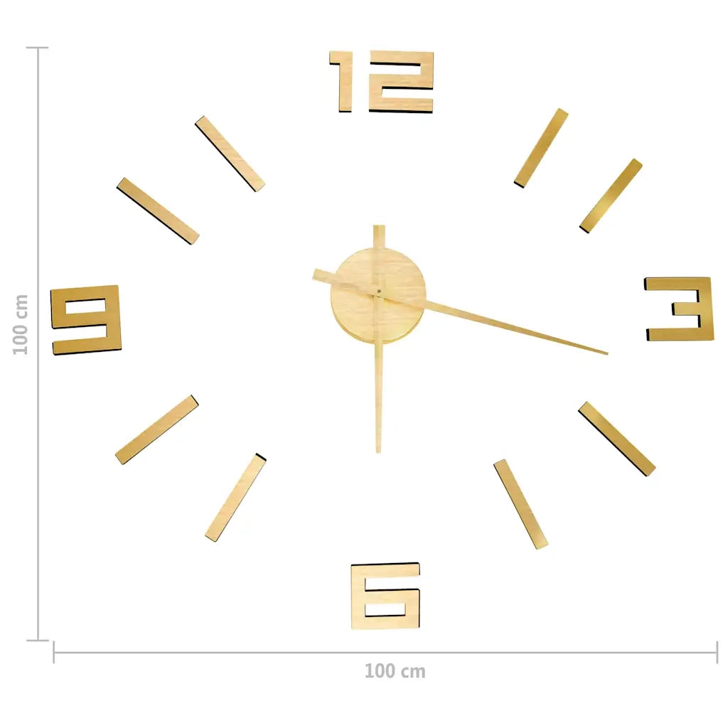 Orologio da Parete 3D Design Moderno Oro 100 cm XXL CFW4394564