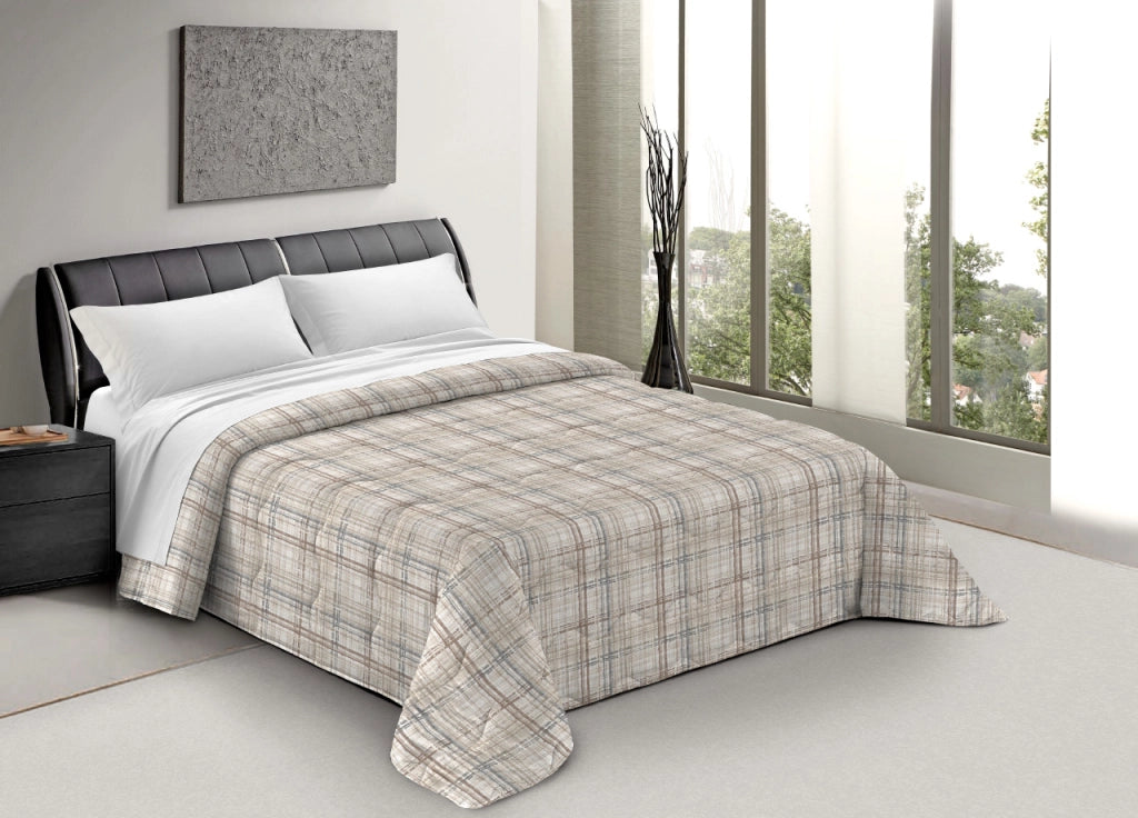 Trapunta Piumone Letto Invernale Imbottita 300gr Scaldanotti Nadia - 1 Piazza - Beige