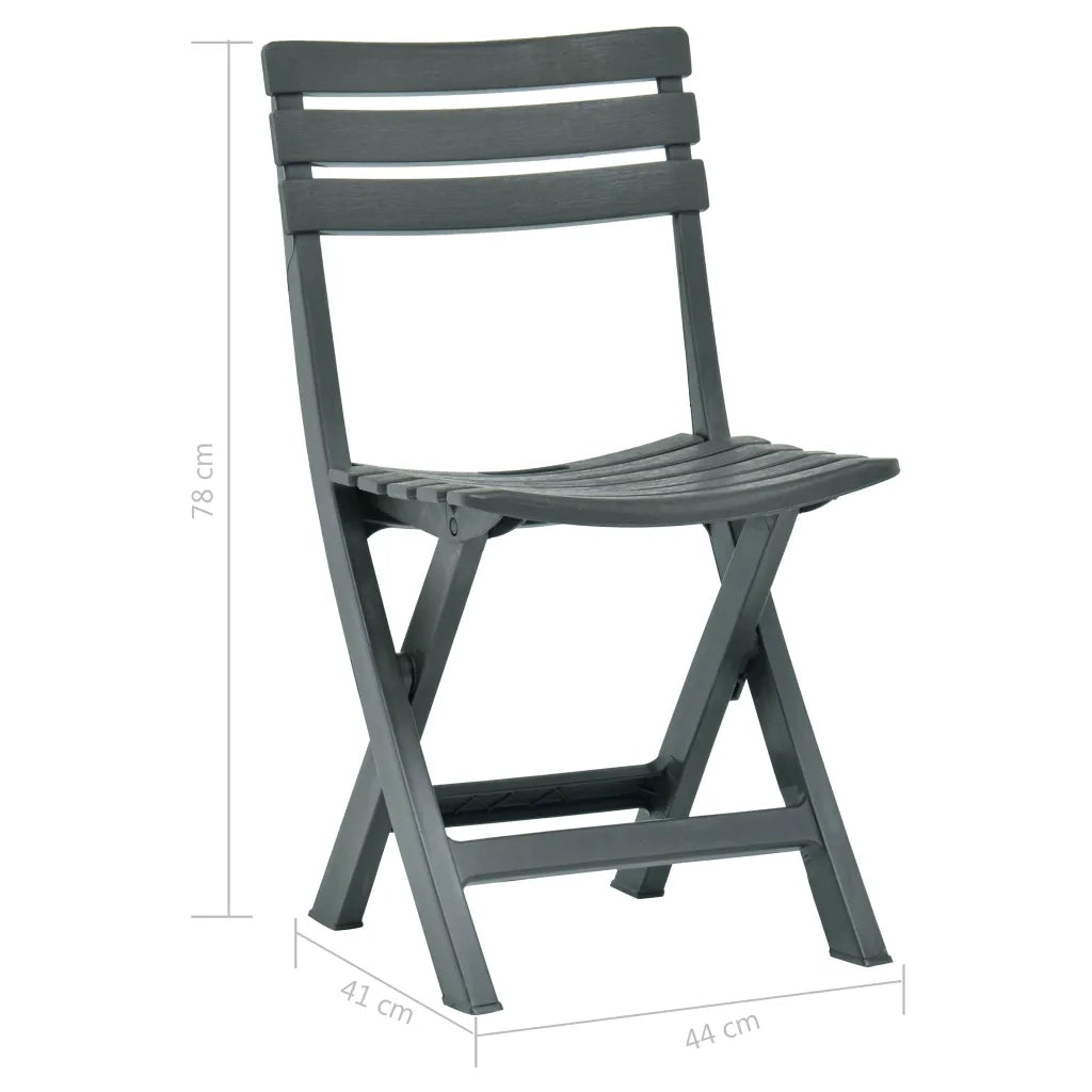 Sedie da Giardino Pieghevoli 2 pz in Plastica Verde 48789