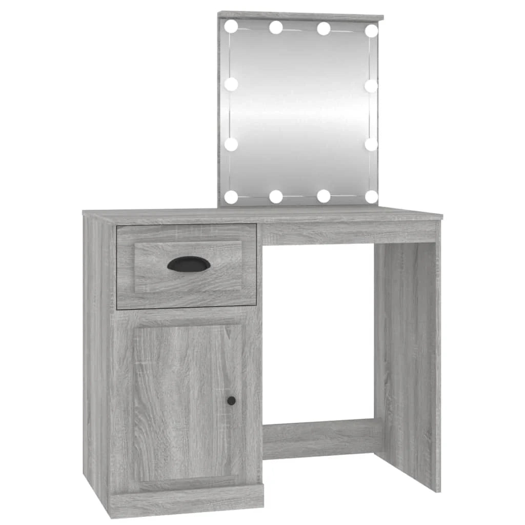 Toletta con illuminazione a LED 90 x 50 x 132,5 cm legno ingegnerizzato grigio 02_0006258