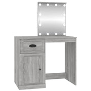 Toletta con illuminazione a LED 90 x 50 x 132,5 cm legno ingegnerizzato grigio 02_0006258