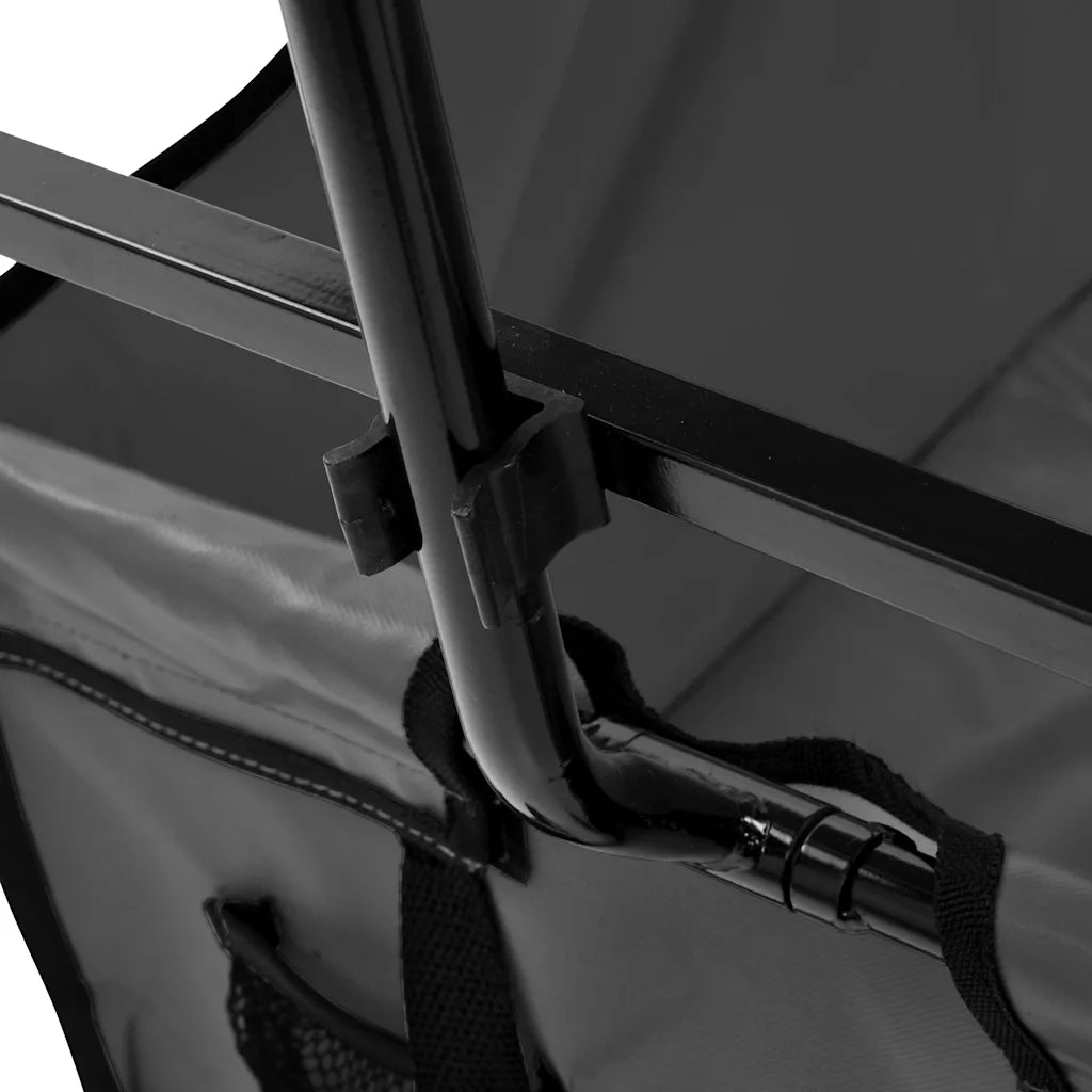 Carrello Pieghevole a Mano con Tettuccio in Acciaio Grigio CFW7473749