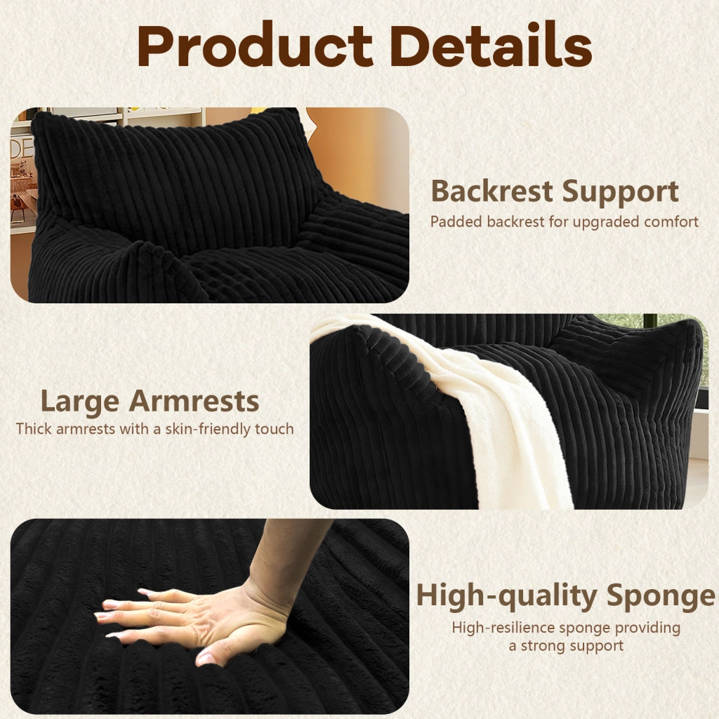 POLTRONA Reclinabile con pouf Grigio in flanella