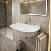 Lavabo sospeso in ceramica bianco cm 55 con foro rubinetto Sensation - Rak Ceramics