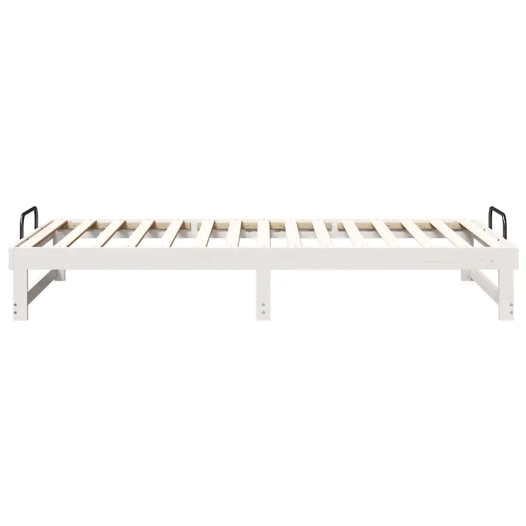 Struttura del letto Bianco 100 x 200 cm Pino massello 873143