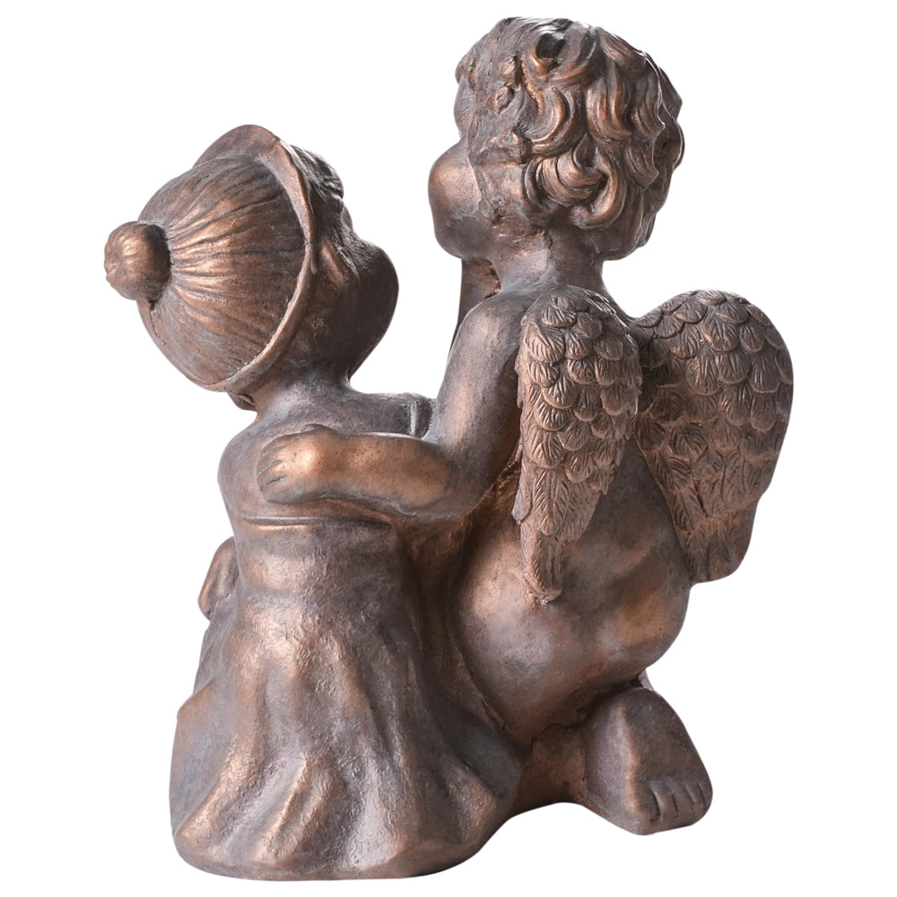 Statuetta decorativa in ferro a forma di bambini marrone per interni ed esterni Soggiorno