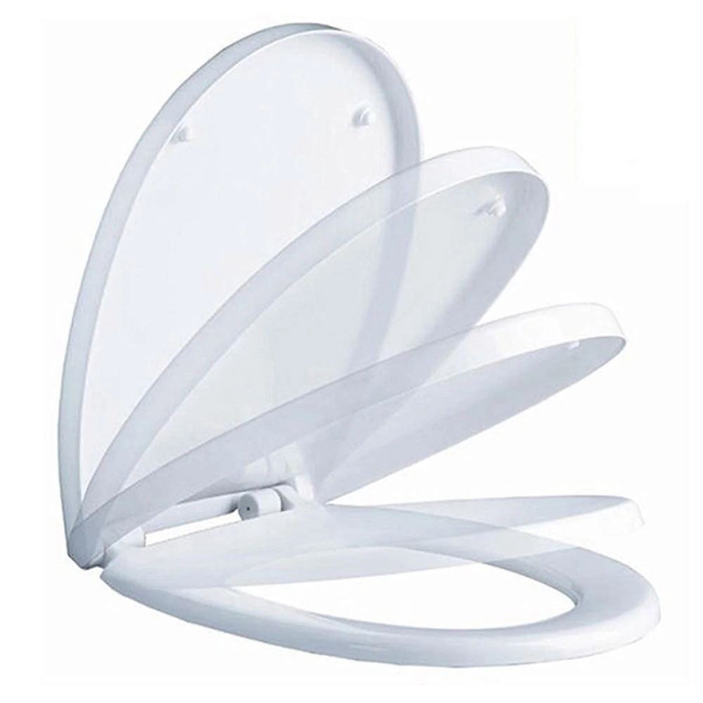 Copriwater Universale Copri WC Coprivaso Chiusura Lenta Sedile Bianco 37x44 cm