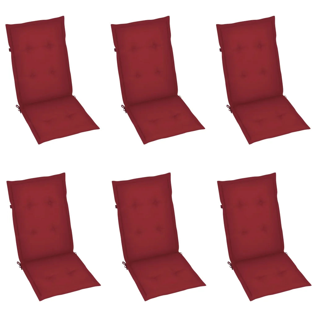 Sedie da Giardino Pieghevoli 6 pz con Cuscini Massello Acacia cod mxl 8418