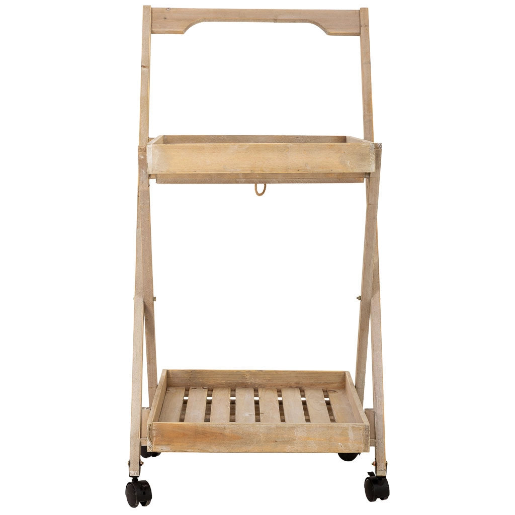 Carrello espositore legno marrone 118,5x17x51,5h cm