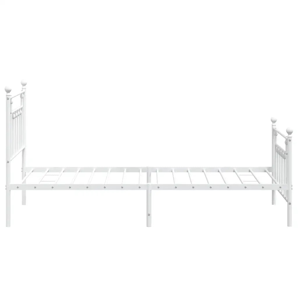 Giroletto con Testiera e Pediera-Struttura Letto Metallo Bianco 100x190 cm 353850