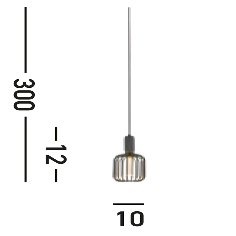 Sospensione Contemporanea Suspension Acciaio Nero 1 Luce E27