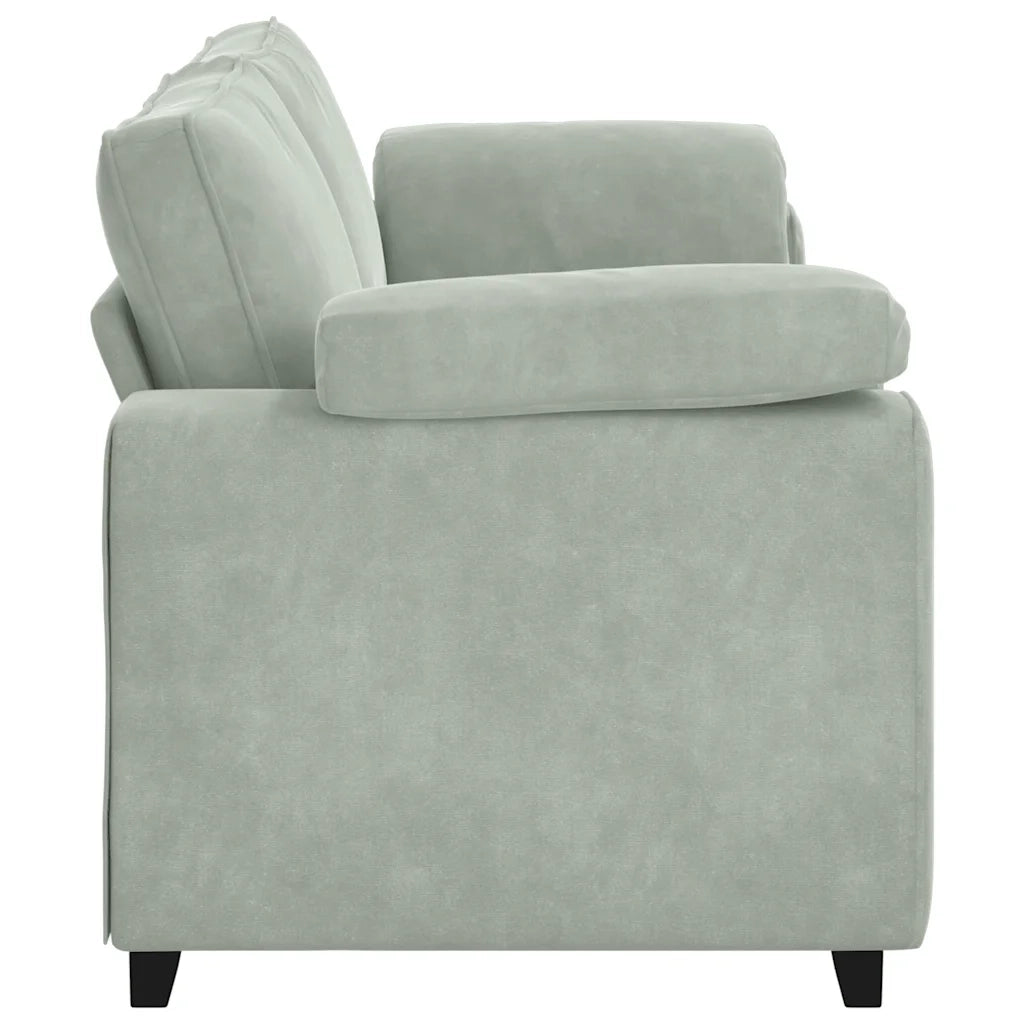 Divano a 3 Posti Grigio Chiaro 220x77x82 cm in Velluto 4105277