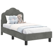 Letto singolo | Letto per adulti | Struttura letto per bambini con testata Grigio Scuro Velluto
