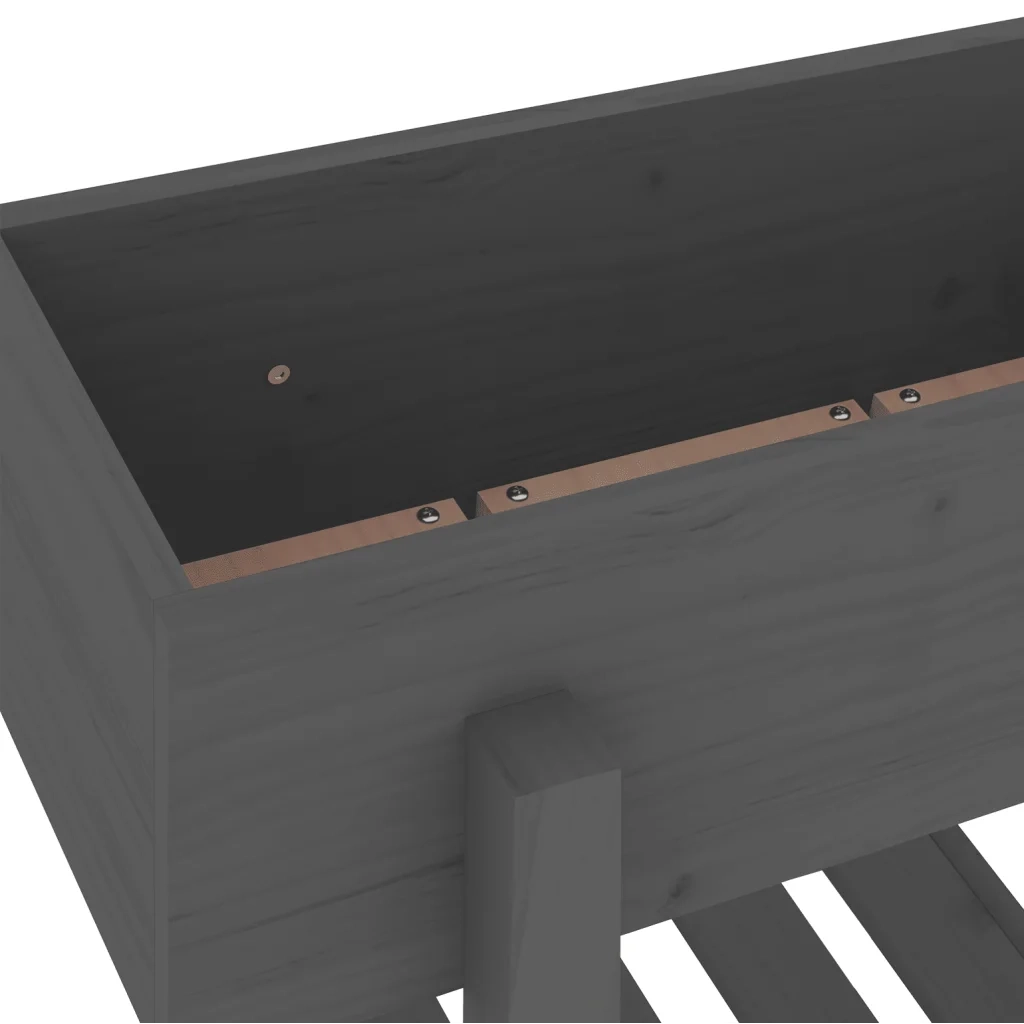 Fioriera da Giardino Grigia 62x30x69 cm Legno Massello di Pino 825235