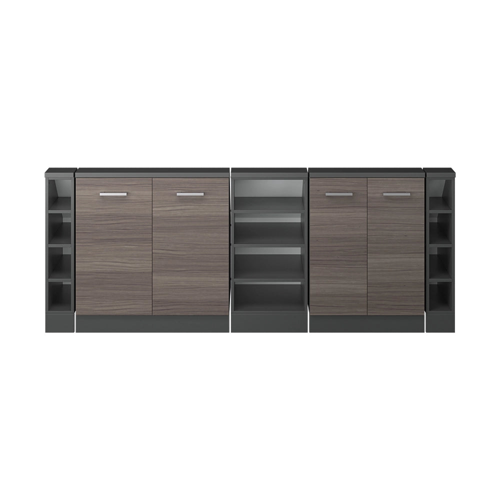Mobile cucina sottotetto R-Line Grigio nobile/Antracite 210 cm Set di 5 Vicco