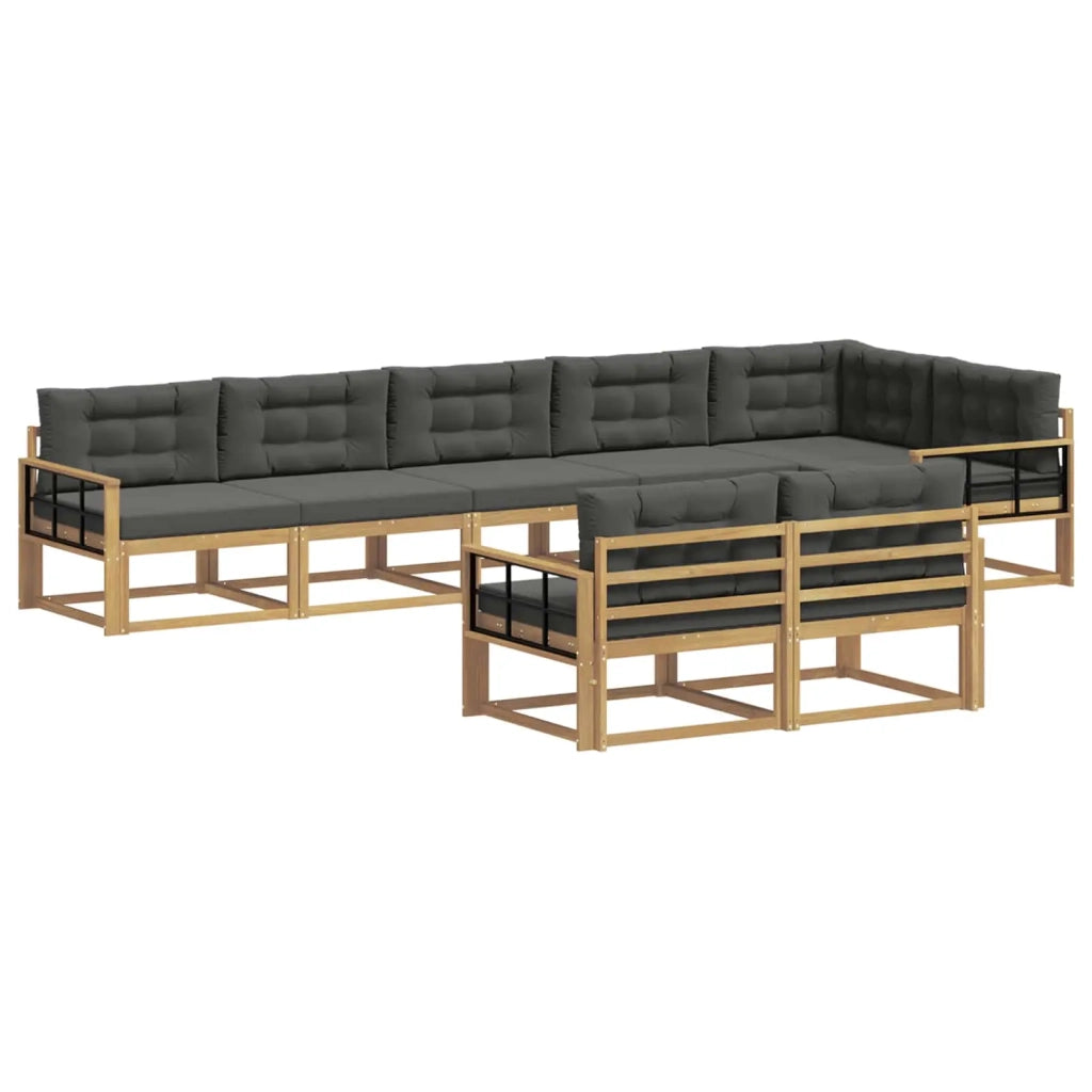 Set di divani da esterno 6 pz Bianco e Antracite Poliestere 3386631
