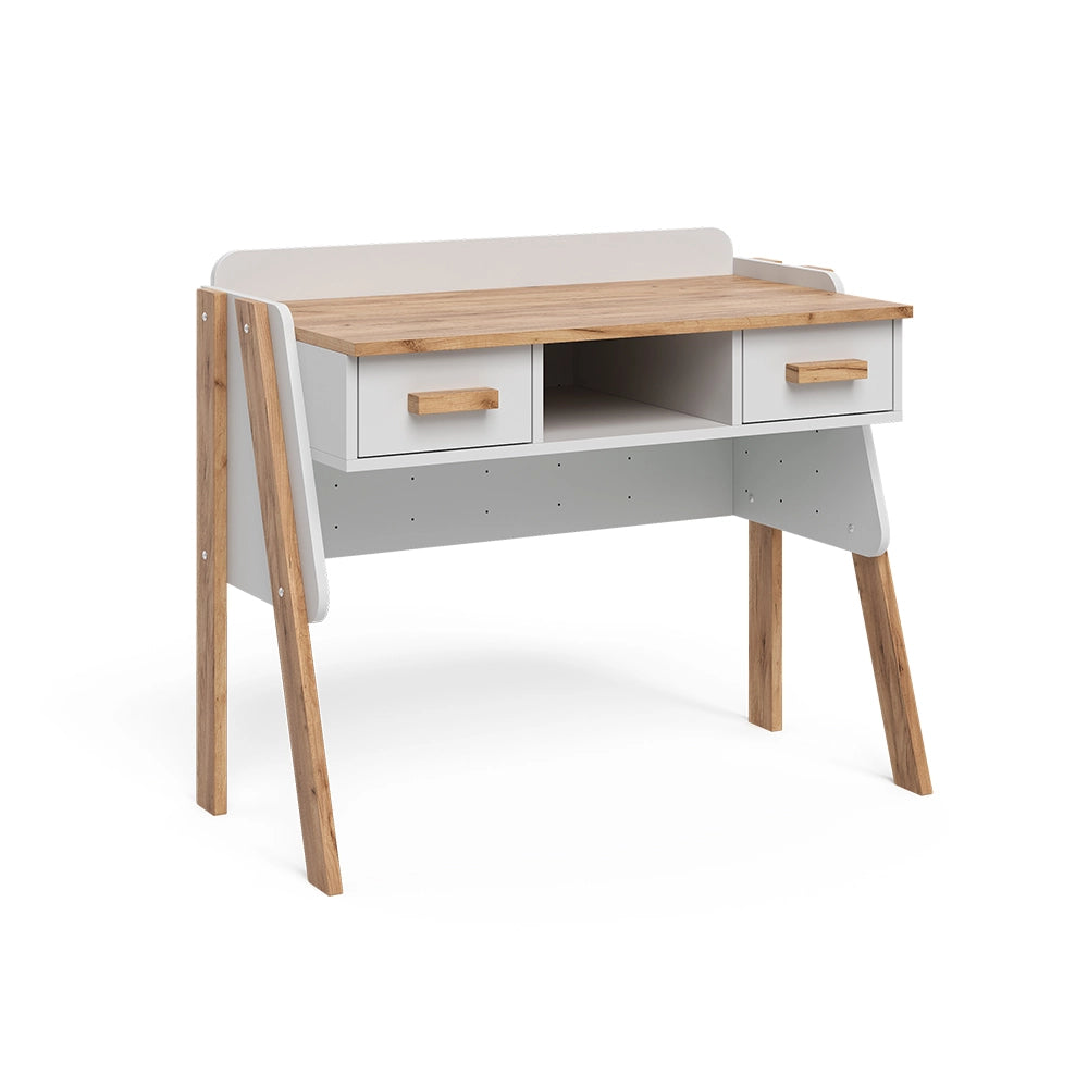 Vitalispa Scrivania Bianco/Artisan 97 x 51 cm con 2 cassetti