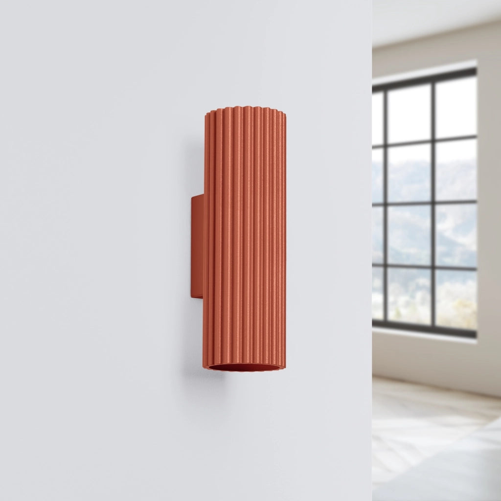 Applique moderna GRAVIO ocra rossa 20cm su/giù 2xGU10