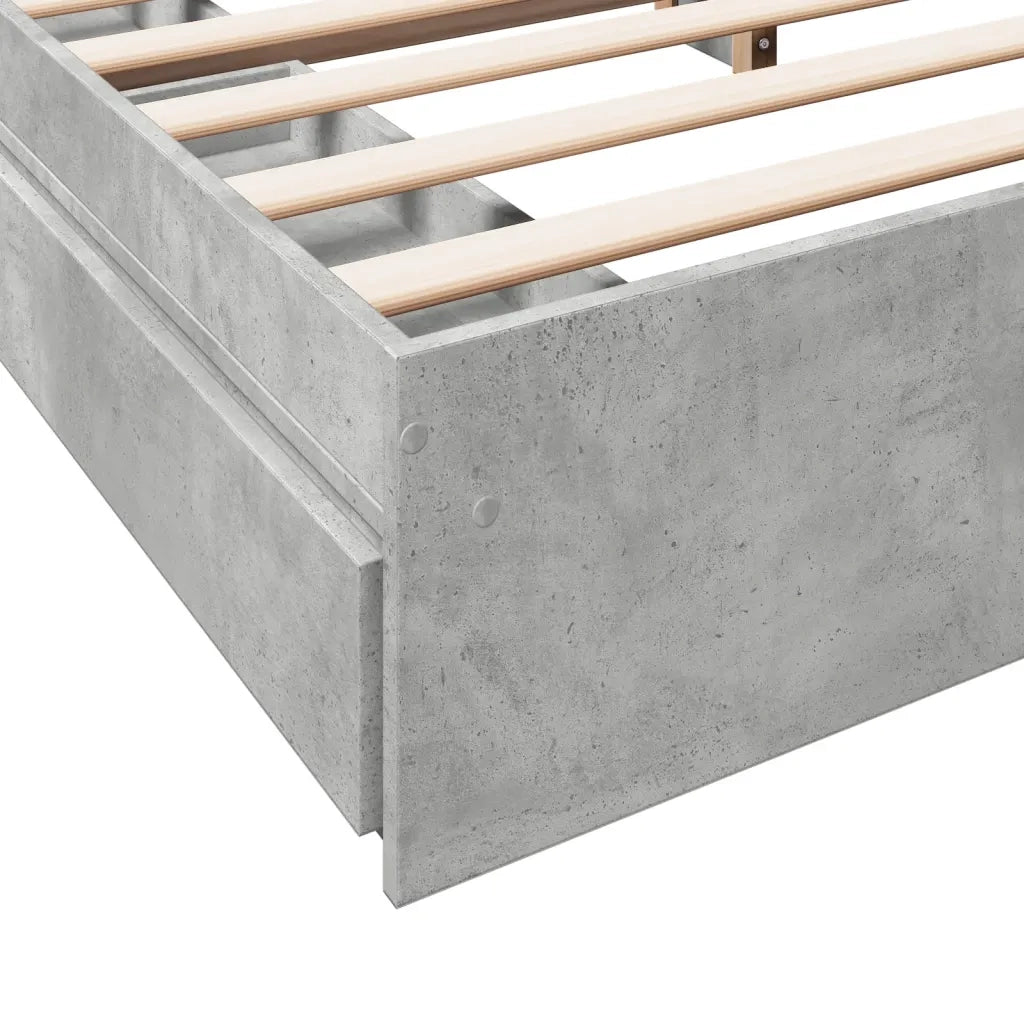 Giroletto Cassetti Grigio Cemento 200x200 cm Legno Multistrato