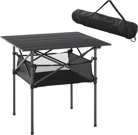 Tavolo da Campeggio Ripiegabile con Nettas - Tavolo da Pic-Nic Portatile per Giardino, Balcone e Feste - 70 x 70 x 69 cm