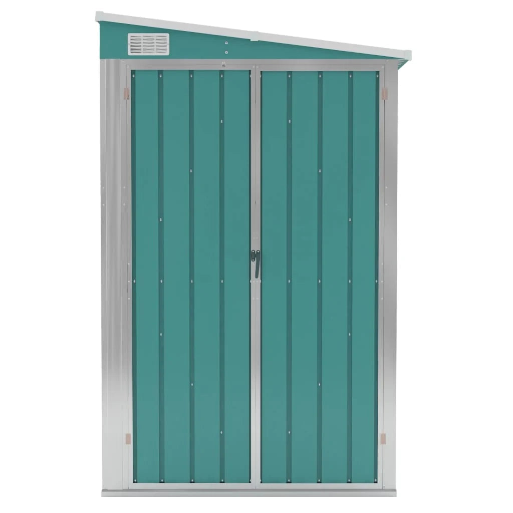 Casetta da giardino a parete 118 x 100 x 178 cm acciaio zincato verde 02_0044058