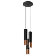 Lampada da soffitto moderna LOOPEZ in rame nero opaco a 3 luci GU10 20x20x90cm