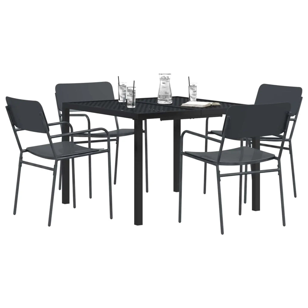 Set Mobili da Esterno 5 pz Antracite Acciaio 3422870