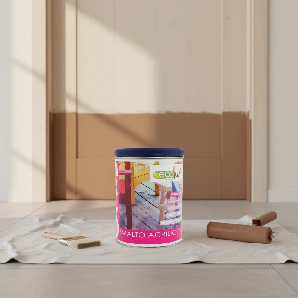 Ecolux smalto satinato acrilico ecologico per legno e metallo *** formato 750 ml, colore- cammello, confezione 1