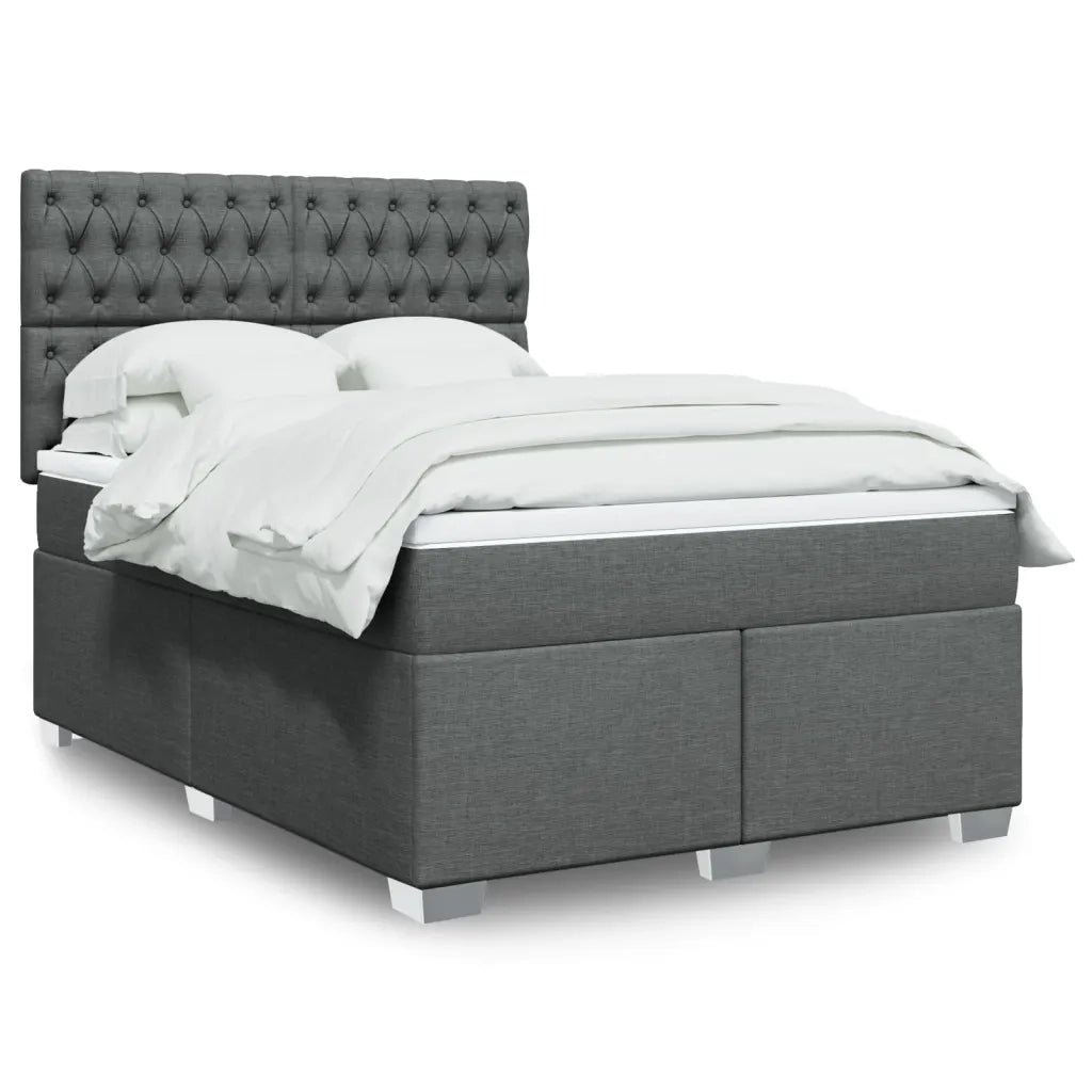 vidaXL Giroletto a Molle con Materasso Grigio Scuro 140x190 cm Tessuto