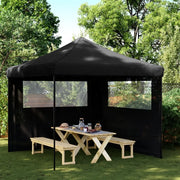 Tendone per Feste Pieghevole Pop-Up con 2 Pareti Nero 4004927