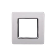 Placca In Vetro Serie Starlight 2P Colore Bianco Compatibile Con Vimar Plana